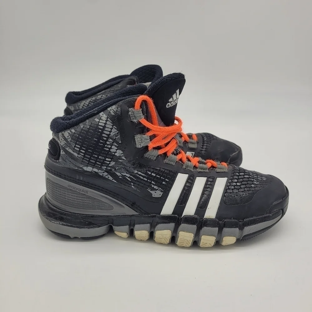 Adidas Adipure Crazy Quick Basketball Shoes Size 4.5 Youth Black Grey